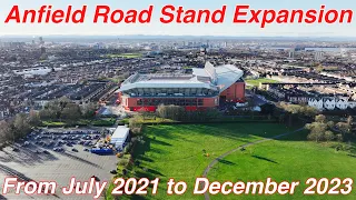 Anfield Road Stand Expansion. TIME LAPSE FROM JULY 2021 TO DECEMBER 2023! MERRY CHRISTMAS!!