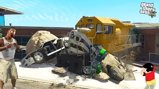 Franklin House Hit By Train in GTA 5 !