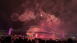 Fireworks display Happy New Year 2024 in Sydney Australia