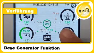 Vorführung der Stromaggregate Funktion beim deye hybrid inverter! Es sind leider einige Bugs vorhand