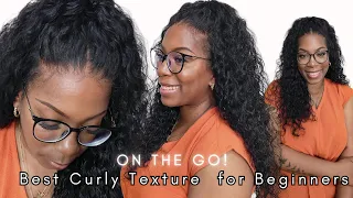 Run WIG Run! Best Curl Texture for Beginners on the GO! Waterwave NO GLUE Wig Install Nadula Hair