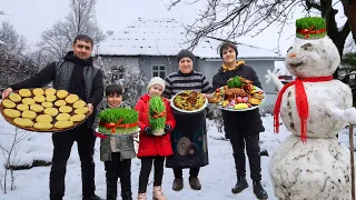 NOVRUZ HOLIDAY IS CAME AND IT SNOWED AGAIN IN OUR VILLAGE | GRANDMA COOKING GOGAL IN TANDOOR