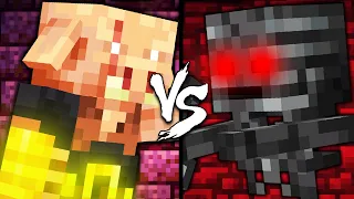 Piglin Brute vs. Wither Skeleton - Minecraft