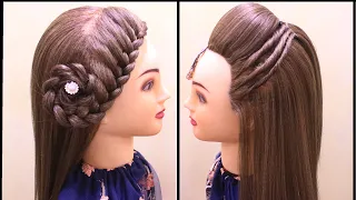 2 fancy hairstyle for girls | open hairstyles | wedding hairstyles | new hairstyle l hair style girl