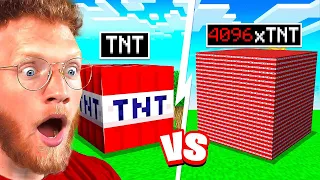 1 TNT vs 4096 Mini TNT In MINECRAFT!