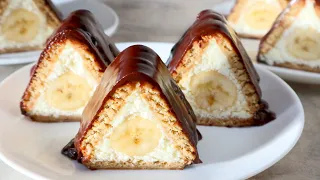 🍰 ТВОРОЖНЫЙ ДОМИК с бананом 🍌 ВКУСНЫЙ и ПОЛЕЗНЫЙ десерт!