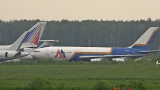 Cemetery of decommissioned aircraft at Domodedovo airport (Russia, Moscow). June 2022