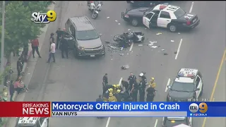 LAPD Officer Injured In Wreck With Minivan In Van Nuys