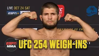 Khabib Nurmagomedov, Justin Gaethje make weight for title fight | UFC 254 Weigh-In Show | ESPN MMA