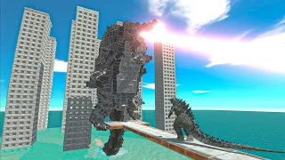 Godzilla Breath Destroys Buildings - Animal Revolt Battle Simulator