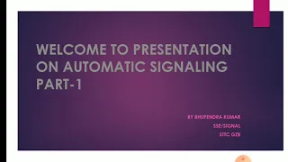 Automatic Signalling Part 1