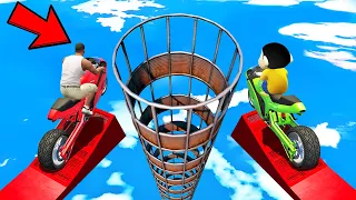 SHINCHAN AND FRANKLIN TRIED THE IMPOSSIBLE JUMPING IN A PIPE CHALLENGE PARKOUR CHALLENGE GTA 5