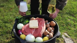 СЛИВОЧНОЕ МЯСО ПО-НЕМЕЦКИ В КАЗАНЕ