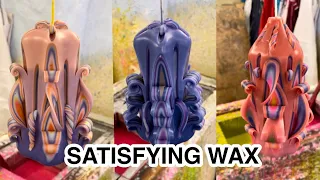 candle carving | oddly satisfying wax!!??