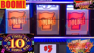 BOOM! HIGH LIMIT SLOTS! $10 TEN TIMES PAY + TRIPLE DOUBLE RED HOT STRIKE + DOUBLE GOLD SLOT PLAY!
