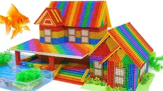 DIY - Build Villa With Fish Pond And Garden From Magnetic Balls (Satisfying) - Magnet Balls