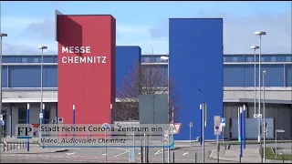 Stadt Chemnitz baut Corona-Praxis in Messehallen auf