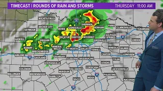 DFW Weather: Timeline for Thursday rain chances; slight severe weather possible