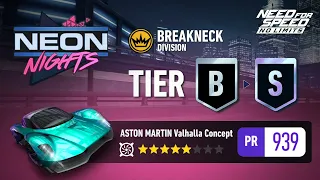 Neon Nights (UGR) Tier B to S with 5⭐ Aston Martin Valhalla Concept | Need For Speed: No Limits