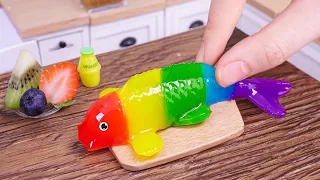 🌈Rainbow Fish Jelly - Amazing Miniature Rainbow Fish Jelly Recipe From Fruits Summer | Mini Bakery