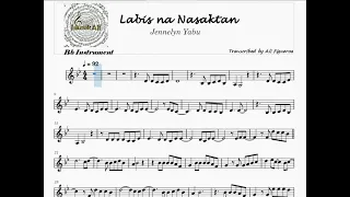 Labis na Nasaktan by Jennelyn Yabu - Bb instrument Sheet Music Backing Tracks Play along