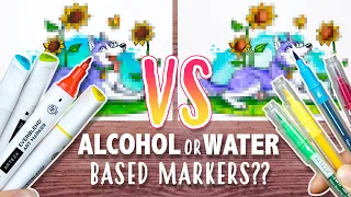 MARKERS: ALCOHOL OR WATER BASED? - Which is Better??  - Marker Test & Comparison