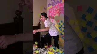 Covering my brothers entire room in sticky notes!