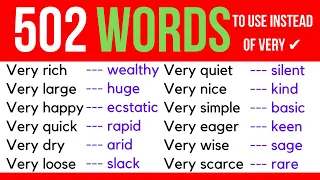 Do not say VERY any longer! Use more Interesting and Simple Alternatives to Expand your Vocabulary