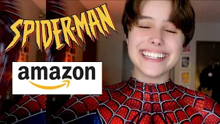 CHEAP SPIDER-MAN SUIT (Unboxing and Review): Amazon Spiderman Suit (2021) | aidan elizabeth