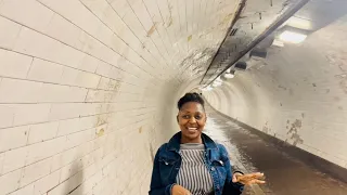 Walking under River Thames ( Greenwich foot tunnel) London