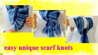 ♥【ストールの巻き方】簡単で面白いスカーフのノット！how to wear a long scarf with easy unique knots