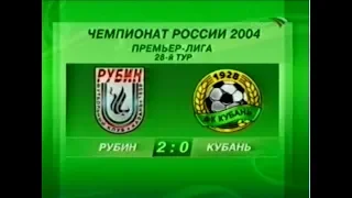 Рубин 2-0 Кубань. Чемпионат России 2004