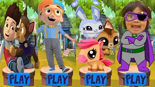 Tag with Ryan Super Dark Titan vs Blippi Adventure Run vs Dash Tag vs Paw Patrol Ryder -Run Gameplay