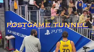 📺 Stephen Curry says hi to Canon, Riley & Ryan; Wiggins with daughter at Warriors postgame tunnels