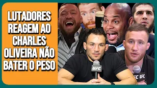 CHARLES NÃO BATE PESO CONFIRA A REAÇÃO DO JUSTIN GAETHJE, CONOR MCGREGOR, DANIEL CORMIER E MAIS...