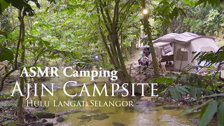 Vlog 21 | Ajin Campsite Hulu Langat | Camping by the RIVER | ASMR Raining Relaxing | Sound of Nature