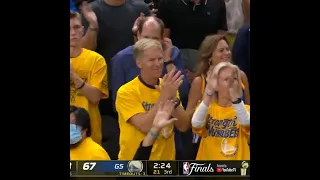 Dude Left Hanging after klay thompson made a three point | NBA | QCAMdp