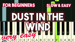 KANSAS - DUST IN THE WIND | SLOW & EASY PIANO TUTORIAL