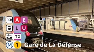 Gare de La Défense Grande Arche : RER A et E; Ligne L et U; T2 et Métro 1