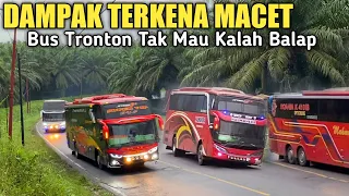 Akibat Terkena Macet‼️Bus Akap Adu Balap Di Bukit Kodok