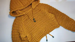 Crochet #71 How to crochet "November" hooded sweater for children / Part 1