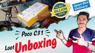 Poco C31 unboxing big billion days 2022 || Flipkart open box delivery || poco c31 unboxing