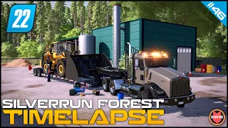 🇺🇸 Transporting A Wheel Loader & Building A Wood Chip Power Plant ⭐ FS22 Silverrun Forest Timelapse