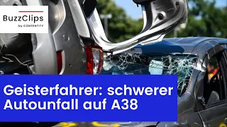 Frontalcrash mit Geisterfahrer auf A38: drei Tote