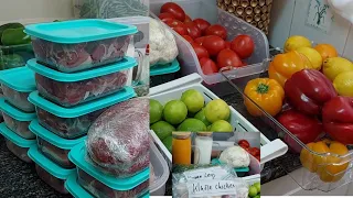 MEAT AND VEGETABLES PREP FOR FRIDGE ORGANISATION// MINI KAMUKUNJI HAUL// fridge organisation part 1