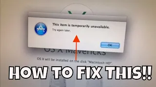 How to fix OS X temporarily unavailable & boot from bootable USB drive MacBook