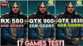 RX 580(8GB) vs GTX 960(2GB) vs GTX 1630(4GB) | 7 Games Test | How Much Difference ?