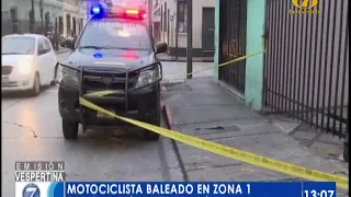 Motociclista baleado en Zona 1