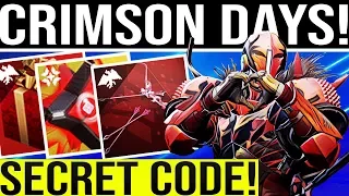 Destiny 2. SECRET CODE FOUND! Content Update, Crimson Days, New EXOTICS/LOOT, Hotfix, Vendors & More