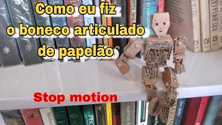 Como fiz o boneco de papelão articulado - BRAÇO / articulate cardboard puppet (stop motion)